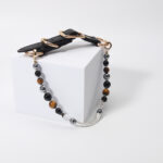 Handmade Clear Crystal，Tiger-eye stone Beaded Pet Collar，Natural Healing Cat and Dog Necklace
